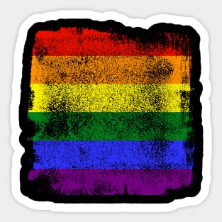 Distressed Gay/Queer Pride Rainbow Flag Sticker